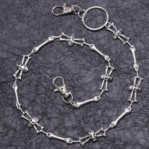 Cadena de cintura y cuerpo Yueli de plata tibetana, estilo Hip Hop, moda de Halloween, diseño de calavera de una sola capa - Product Image 3