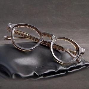 Nouveau à la mode homme lunettes cadre bleu lumière bloquant Transparent marron TR90 rond alliage insérer Armazones De Lentes - Product Image 2