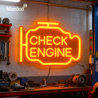 Enseigne néon LED personnalisée jaune 'Check Engine' pour garage, décoration murale pour salle de réparation automobile