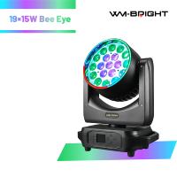 19x15W RGBW LED Beam Wash Zoom Moving Head Bühnenlicht mit Zoom-Fokus, Musterrotation und Pixel-LED-Streifen, DMX512 für DJ und Disco