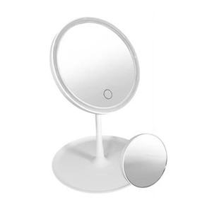 Espejo de maquillaje con luz LED, carga USB, diseño portátil y ajustable; ideal para maquillaje y cuidado personal en cualquier lugar. - Product Image 1