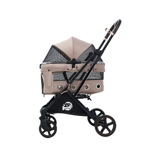 Stroller hewan peliharaan dapat dilipat, kereta dorong hewan peliharaan lipat tahan lama, nyaman tahan air tanpa fitur Rollover untuk bepergian anjing kucing - Product Image 1