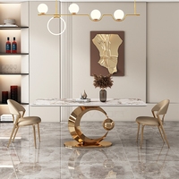 Ensemble de salle à manger de luxe moderne sur mesure, table à manger multifonctionnelle assemblée, bois massif MDF, utilisation au bureau