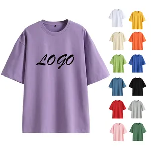Grosir Lidong Kaus Jumlah Besar Label Pribadi Kaus Polos Cetak Kustom Polos Pria Leher Crew dengan Logo Kustom