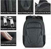 Sac à dos étudiant en gros avec plusieurs compartiments zippés, sac d'école durable avec compartiment pour ordinateur portable pour usage quotidien sur le campus