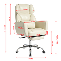 Chaise de bureau à jambes croisées 135, vente chaude °   Chaise de bureau inclinable à assise large, adaptée aux animaux domestiques, en cuir PU, pour la maison, le bureau, les jeux