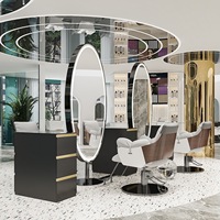 Miroir LED intelligent à designs personnalisés pour salon de coiffure, mobilier de salon de coiffure, station de coiffure, miroir LED pour salon de beauté