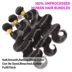 15 एक मानव बाल बंडल्स शरीर तरंग बंडल मानव बालों को गैर-संसाधित विटेनेसी कुंवारी कच्चे रेमी बालों को महिलाओं के प्राकृतिक रंग के लिए बंडल - Product Image 3
