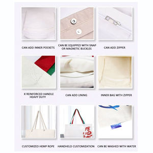 Bolsa de lona de algodón personalizada de gran capacidad para bolsas de compras reutilizables - Product Image 5