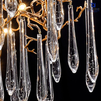 Lustres en cuivre cristal de haute qualité éclairage hôtel Villa salon chambre Support personnalisé LED luxe lampes suspendues