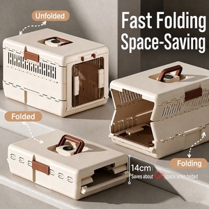 Transportín Plegable para Gatos con Termómetro e Higrómetro, Jaula Rígida y Plegable para Mascotas, Transportín Transpirable para Viajes de Gatos, Venta al por Mayor - Product Image 3
