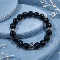 Bracelet tendance en obsidienne 5A, bijoux à porter au quotidien, bracelets perlés personnalisés, bracelets faits à la main, pierres naturelles, bracelet pour cadeau