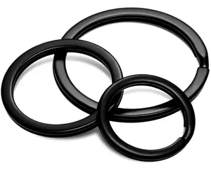 25mm schwarzer Metall-O-Ring Flache geteilte Ringe Schlüssel anhänger ringe