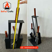 Ensemble d'outils pour foyer en acier noir, 3 pièces, avec pelle, fourche et brosse, accessoires durables pour foyer à bois d'intérieur, manche en marbre