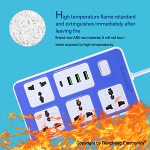 Cordon d'alimentation universel pour carte d'extension domestique avec prise 4 ports et 3 prises USB - Product Image 3