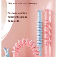 Rouleau de massage réglable à 10 roues pour mollets, à picots profonds, avec poignée antidérapante, pour soulagement musculaire et renforcement manuel, pour adultes