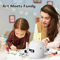 Robot Dessinateur pour Enfants, 150 Cartes, Interactif Vocal, Éducatif, Montessori, en Plastique, Machine à Dessiner, Jouet d'Apprentissage pour 3-8 Ans