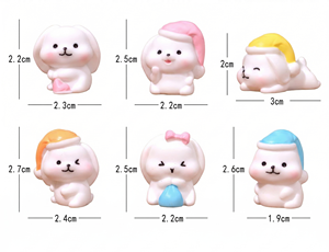 Nouvel Arrivage : Figurines en Résine Lapin avec Chapeau de Noël Style Rétro Délicat pour Globe de Neige DIY et Décoration de Table Thème Pays des Merveilles Hivernal - Product Image 2