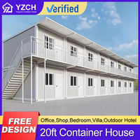 YONGZHU Maison conteneur modulaire préfabriquée mobile de 20 pieds pour dortoir de chantier et logement de travailleurs