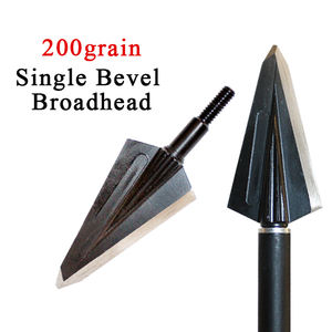 Plástico afilado a mano de acero al carbono de punta ancha tradicional de grano 200 de un solo bisel para tiro con tocón tradicional tiro con arco caza - Product Image 1