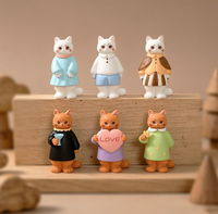 Katzenfiguren Kawaii Kätzchen Liebesstern Cocktail-Thema Niedliche Sammlerstücke Harz-Tierpuppen Ornament Geschenk für Katzenliebhaber Wohndekoration