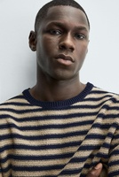 A/W 2026 Vente en gros Pull à col rond à rayures marbrées pour hommes