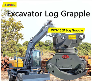 Miniexcavadora Forestal Hidráulica Rotativa XUVOL con Capacidad de Elevación de 1100 Libras, con Bomba de Motor y Garra para Troncos - Product Image 2