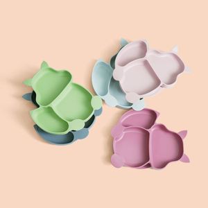Assiette en silicone à ventouse pour repas d'enfants, série de produits de vaisselle en silicone la plus vendue d'Es-Pro Factory, ODM/OEM, modèle écureuil - Product Image 1