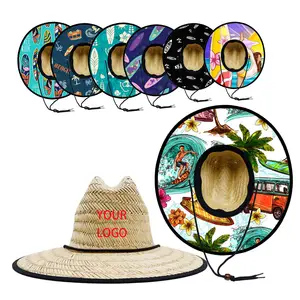 Summer hats for USA Women Men Wide Brim surf hat wholesale summer hollow grass unisex straw hats with custom logo