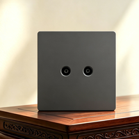 Plaque murale en acier ignifuge A6 B1 Bronze avec double prise TV et sortie câble coaxial pour télévision