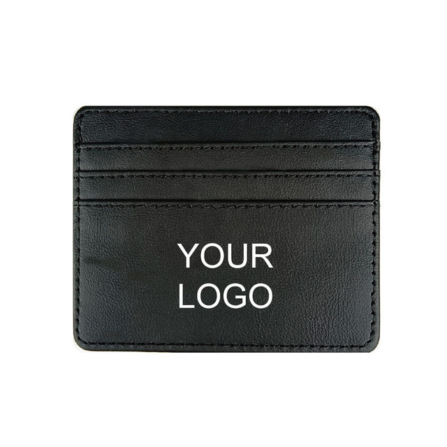 OEM Custom Men PU Leather Minimalist Ultra Slim Card Holder Wallet Rfid Front Pocket Wallet for Man