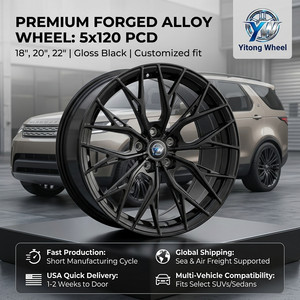 Rines Forjados de Aleación 5x120 para Discovery Defender Sport <span class=keywords><strong>Skoda</strong></span>, Diseño de 18, 20 y 22 Pulgadas, Personalizados, Negros Brillantes, Rines de Lujo para Automóvil - Product Image 1