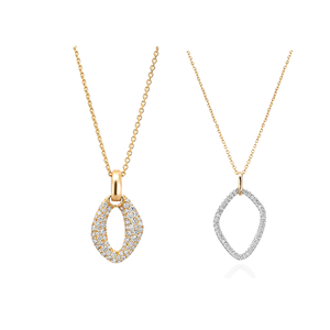 Pendentif en or jaune Gemnel avec diamants, or 18 carats, pendentif avec diamants ronds pour femmes - Product Image 1