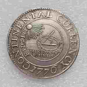 Riproduzione di Monete Americane Antiche 1776 1 Dollaro Controvento, Monete Commemorative Placcate in Argento - Product Image 6