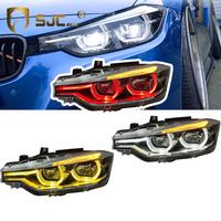 Phare avant SJC Auto pour BMW Série 3 F30 F35 2013-2018 Jaune Blanc Rouge Tricolore Style V3 Style LCI Phare LED