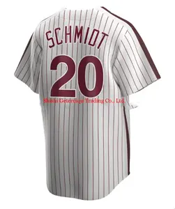 Großhandel Herren Philadelphia City Baseballtrikot #3 Harper #10 Realmuto #17 Hoskins günstiges rot genähtes Phillie-Uniform
