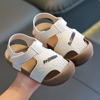 Nouvelles sandales d'été pour enfants, sandales de plage pour bébés, sandales à bout ouvert pour tout-petits, unisexes, à boucles et crochets, rayées, style Birkenstock
