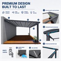 Pergola extérieure motorisée en PVC rétractable sur mesure pour restaurant, café, hôtel, complexe hôtelier, patio