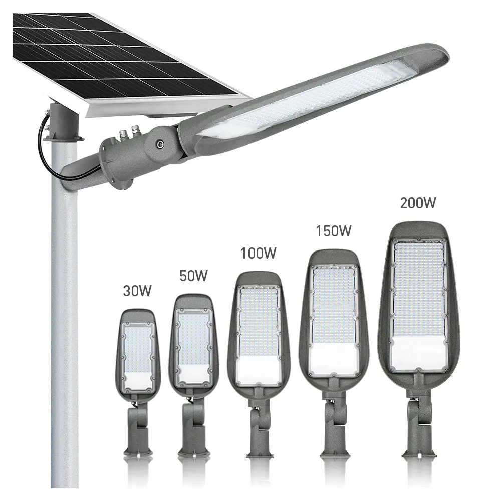 KCD High Brightness IP67 Outdoor Motion Sensor Led 30W 50W 100W 150W 200W 300W Solar Street Light