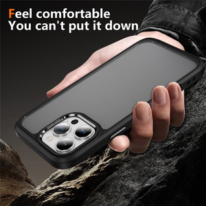Coque de télé<span class=keywords><strong>phone</strong></span> antichoc translucide mate en PC+TPU avec cadre métallique pour appareil photo, compatible iPhone 17 Air 16 Pro Max 15 14 Plus 13 <span class=keywords><strong>12</strong></span> - Product Image 2