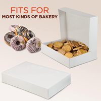 Boîtes à pâtisserie personnalisées en carton pliables pour donuts, biscuits, brownies, gâteaux, emballages alimentaires jetables à ouverture automatique