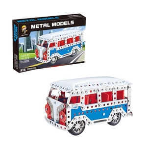 Cerdas DIY 337 buah Model Bus logam blok bangunan mainan mobil anak-anak Mini - Product Image 6
