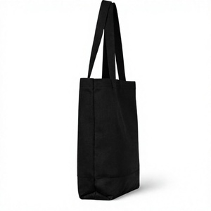 Custom Logo Canvas Tote <b>Bag</b> Large Size Shoulder Handle Shopping <b>Bag</b> Daily Use Black Color Multicolor Print Pattern - Product Image 3