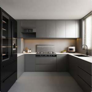 Cuisine moderne italienne de luxe, armoires modulaires personnalisées, structure en MDF avec évier, meubles intelligents pour la maison, rénovation de cuisine - Product Image 1