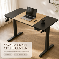 Table élévatrice électrique AOR à moteur unique, pieds de table à deux niveaux, plateau en grain de bois, rebond anti-obstacles, vente en gros d'usine
