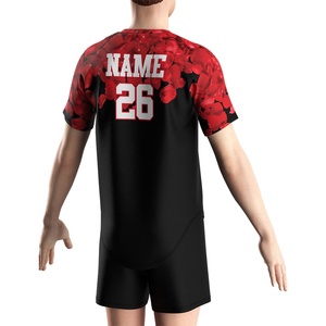 Maillot de baseball extérieur personnalisé (ODM/OEM) en polyester rouge et noir – Design uniforme - Product Image 6