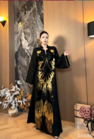 Robes Abaya Musulmanes Inde Turquie pour Femmes, Robe de Soirée Élégante avec Diamants, Robe de Mariage, Robe de Soirée en Dentelle et Paillettes, Abaya Marocaine, Caftan