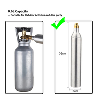 Bouteille de CO2 vide de 0,6 L en aluminium, réservoir de CO2 pour soda avec valve TR21-4, eau fraîche gazeuse, recharge de boisson gazeuse, fabrication de soda à domicile