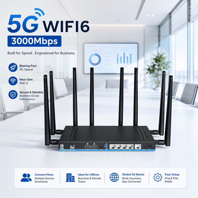 High-Speed 5G Wifi6 Dual Sim CPE Router 3000Mbps Wifi Router with Sim Card Slot Dual Band Mesh Router Modem 4g Lte 5g Sim Card