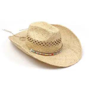 Topi Matahari Luar Ruangan Musim Panas Topi Koboi Bedazzles Dekor Gaya Barat Topi Cowgirl Wanita